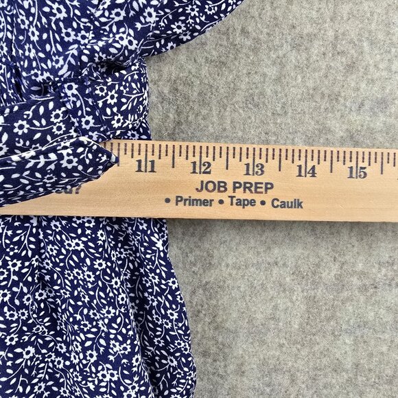 Vintage 80-90's All That Jazz Floral Belted Midi Dress Blue/White Size S Vintage - Picture 11 of 12